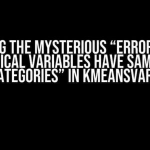 Solving the Mysterious “Error: Some categorical variables have same names of categories” in kmeansvar in R