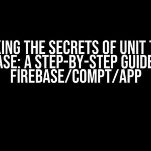 Unlocking the Secrets of Unit Testing Firebase: A Step-by-Step Guide from firebase/compt/app